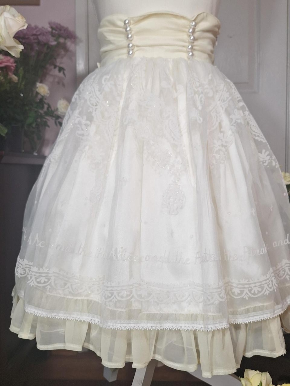 💛 Alice and the Pirates Pale Yellow Pearl Overskirt Skirt ✨